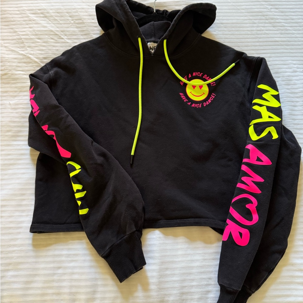 Zumba Fitness Cropped Hoodie with Neon Accents